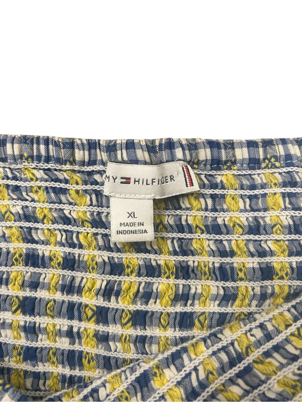 Tommy Hilfiger Plaid Smocked Bodice Tiered Midi Dress Size XL - Picture 3 of 9